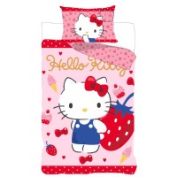 Posteljnina Hello Kitty Strawberry 140×200cm, 70×90cm Posteljnina Hello Kitty Strawberry 140×200cm, 70×90cm