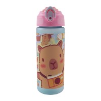 Capybara Chill plastična steklenička z matirano slamico 600 ml