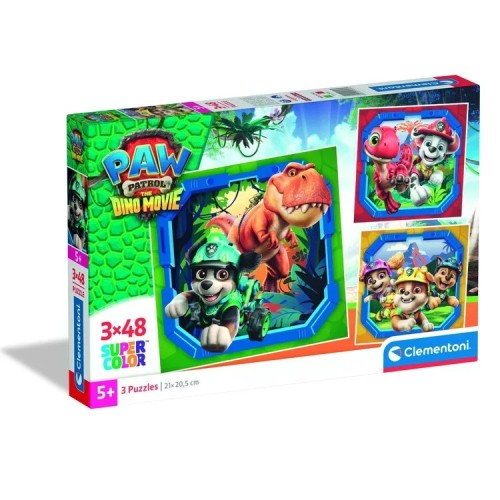 Clementoni sestavljanka Paw Patrol Dino Movie 3 × 48 kosov