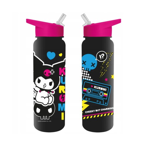 Hello Kitty Punk Kuromi Kuromi Punk plastična steklenica s slamico 700 ml Hello Kitty Punk Kuromi Kuromi Punk plastična steklenica s slamico 700 ml