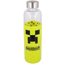 Steklena steklenica s silikonskim ovojem Minecraft 585 ml Steklena steklenica s silikonskim ovojem Minecraft 585 ml