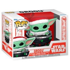 POP figura Vojne zvezd Grogu z Božičkovo kapo v vozičku