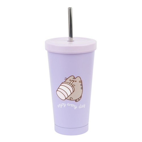 Pusheen Moments kozarec s slamico 550 ml Pusheen Moments kozarec s slamico 550 ml