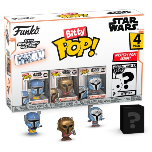 Blister 4 figure Bitty POP Vojna zvezd Mandalorian Težki Mandalorian