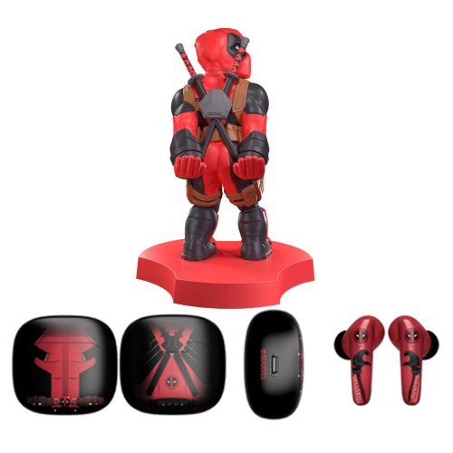 Brezžične slušalke Marvel Deadpool in mini kabel Brezžične slušalke Marvel Deadpool in mini kabel